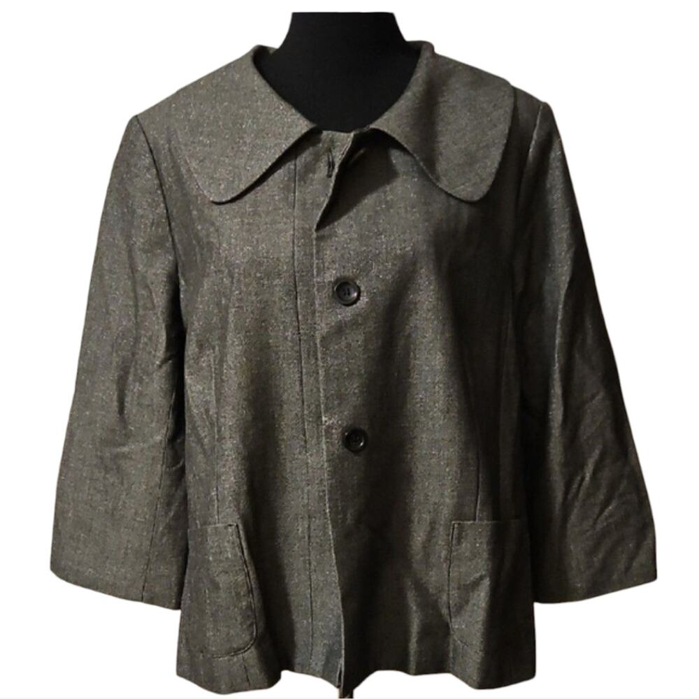 Sag Harbor Gray Blazer with 3/4 Sleeves